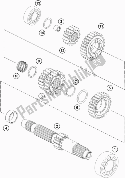 All parts for the Transmission I - Main Shaft of the KTM 1090 Adventure R EU 2018