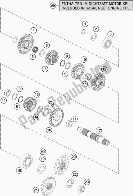 All parts for the Transmission Ii - Countershaft of the KTM 1090 Adventure R EU 2018