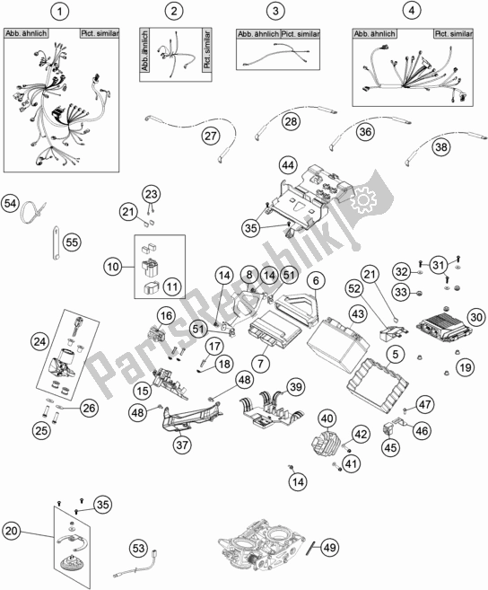 All parts for the Wiring Harness of the KTM 1090 Adventure R EU 2018