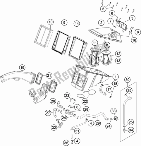 Toutes les pièces pour le Filtre à Air du KTM 1090 Adventure R EU 2019