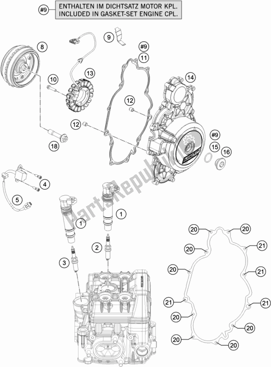 All parts for the Ignition System of the KTM 1090 Adventure R EU 2019