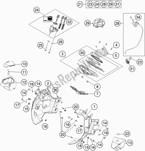 Tutte le parti per il Strumenti / Sistema Di Blocco del KTM 1090 Adventure R EU 2019