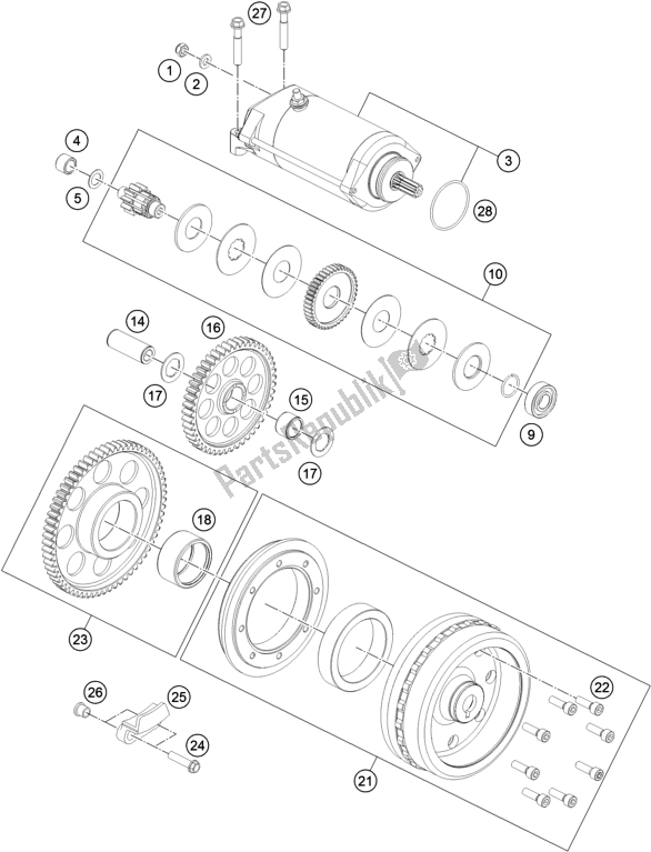 Todas las partes para Arrancador Eléctrico de KTM 1090 Adventure R US 2018