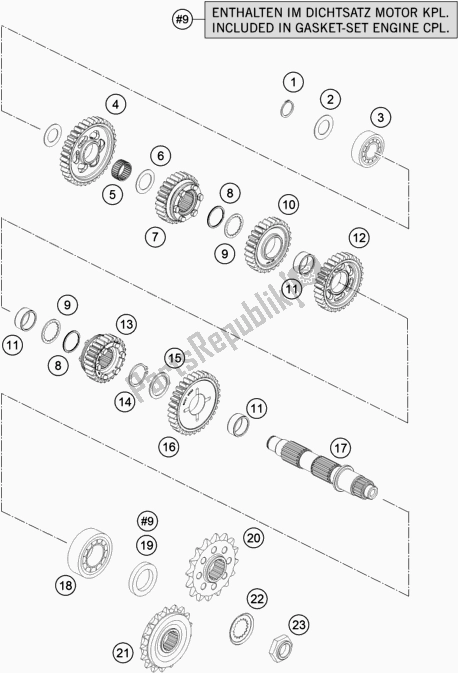 All parts for the Transmission Ii - Countershaft of the KTM 1090 Adventure R US 2018