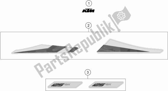 Todas as partes de Decalque do KTM 125 SX 2020