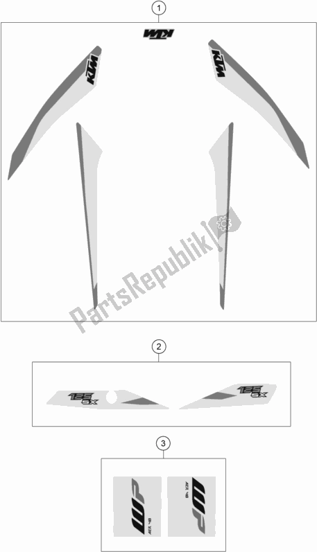 All parts for the Decal of the KTM 125 SX EU 2018