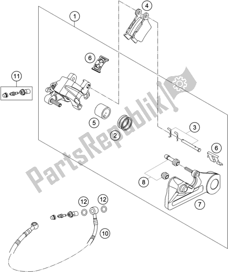 Tutte le parti per il Pinza Freno Posteriore del KTM 125 SX EU 2018