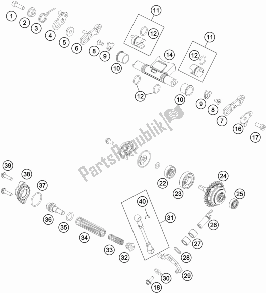 Toutes les pièces pour le Contrôle D'échappement du KTM 125 SX EU 2019