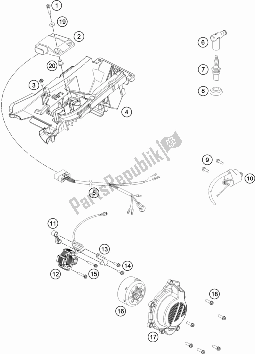 Todas las partes para Sistema De Encendido de KTM 125 SX EU 2019