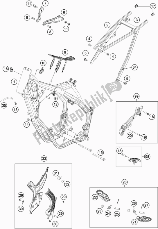 Toutes les pièces pour le Cadre du KTM 125 SX EU 2020