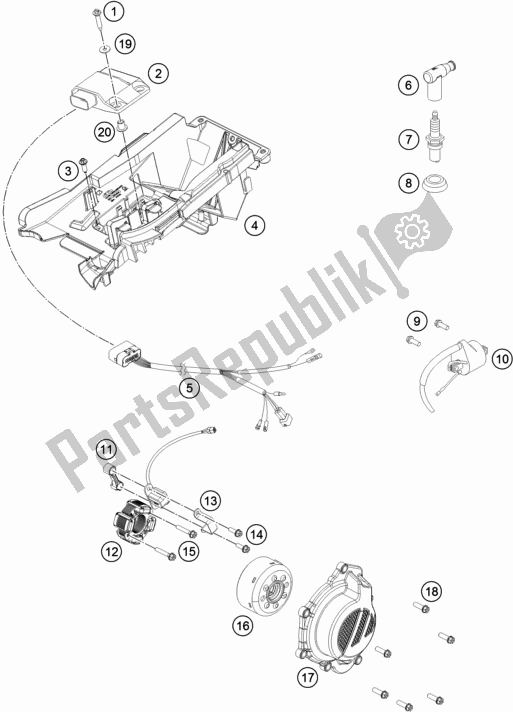 All parts for the Ignition System of the KTM 125 SX EU 2020