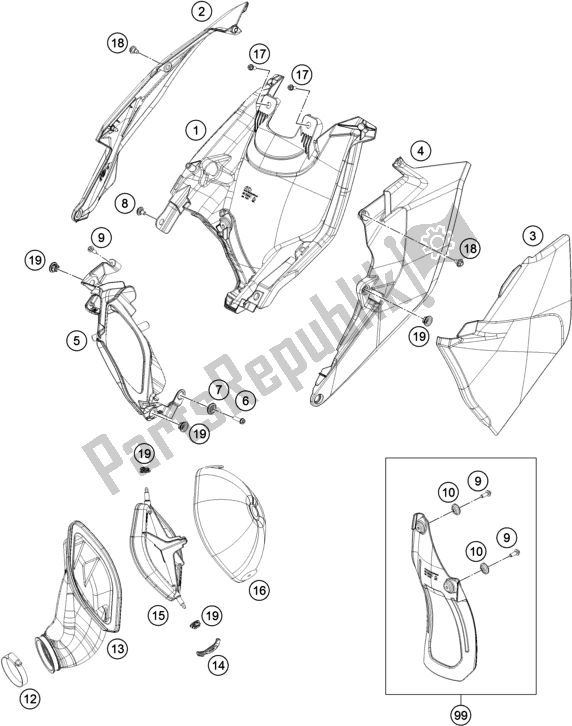 Toutes les pièces pour le Filtre à Air du KTM 125 SX US 2017