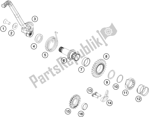 Toutes les pièces pour le Démarreur Au Pied du KTM 125 SX US 2017