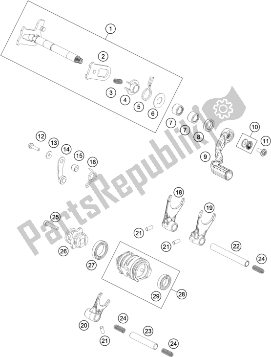 Todas las partes para Mecanismo De Cambio de KTM 125 SX US 2017