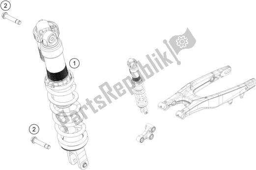 Alle onderdelen voor de Schokdemper van de KTM 125 SX US 2017