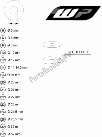 Todas las partes para Wp Calzas Para Configurar de KTM 125 SX US 2017