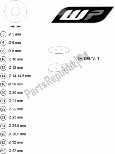 Tutte le parti per il Wp Spessori Per Impostazione del KTM 125 SX US 2018