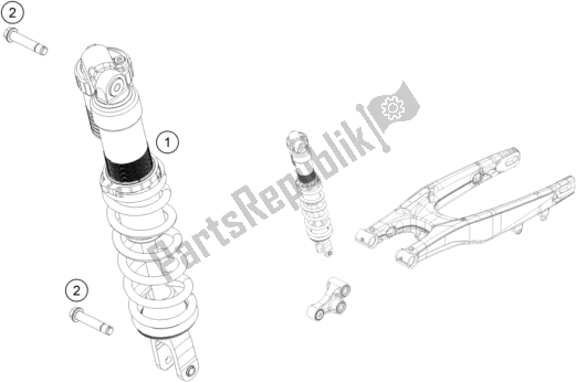 All parts for the Shock Absorber of the KTM 125 SX US 2019