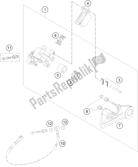 All parts for the Brake Caliper Rear of the KTM 125 XC-W EU 2017