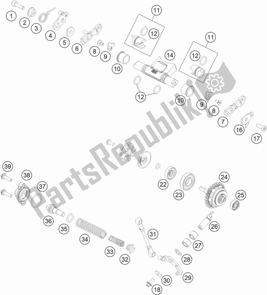 All parts for the Exhaust Control of the KTM 125 XC-W EU 2017