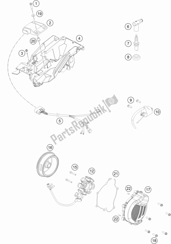 All parts for the Ignition System of the KTM 125 XC-W EU 2017