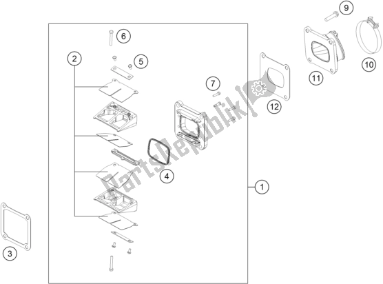 All parts for the Reed Valve Case of the KTM 125 XC-W EU 2017