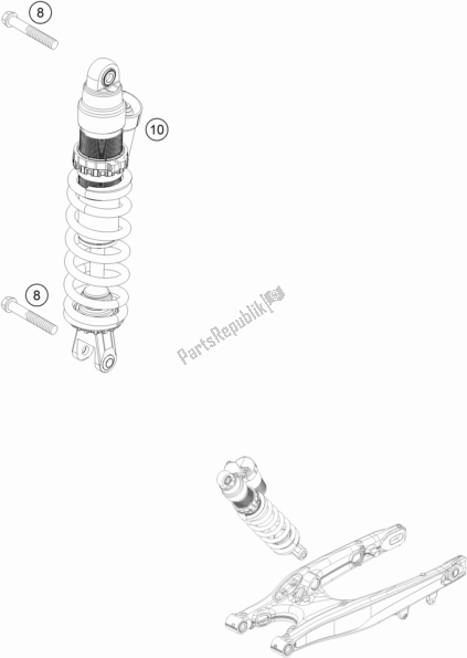 All parts for the Shock Absorber of the KTM 125 XC-W EU 2017