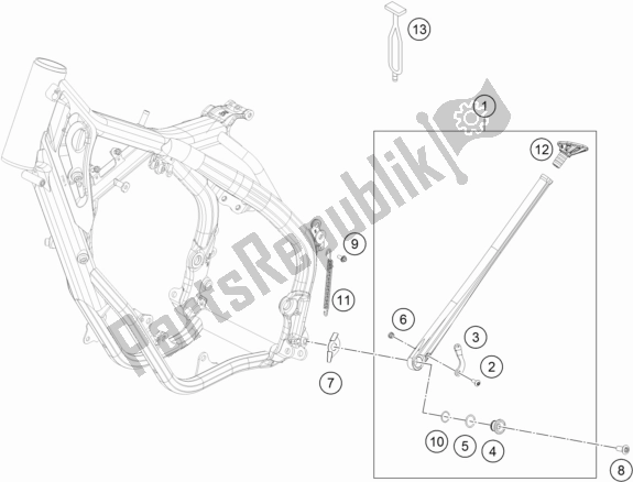 Todas as partes de Suporte Lateral / Central do KTM 125 XC-W EU 2017