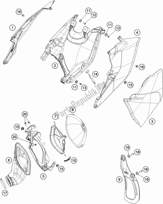 All parts for the Air Filter of the KTM 125 XC-W EU 2018