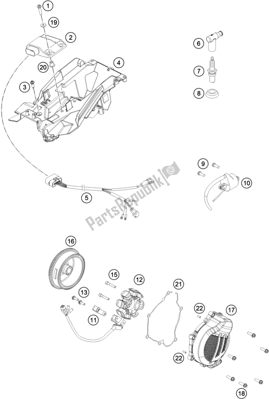 All parts for the Ignition System of the KTM 125 XC-W EU 2018