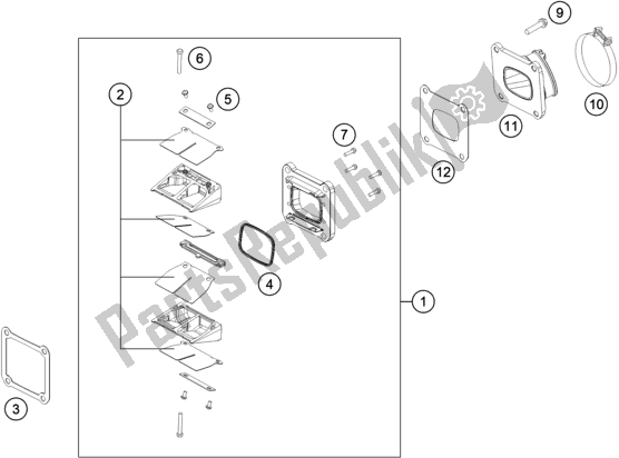 All parts for the Reed Valve Case of the KTM 125 XC-W EU 2018