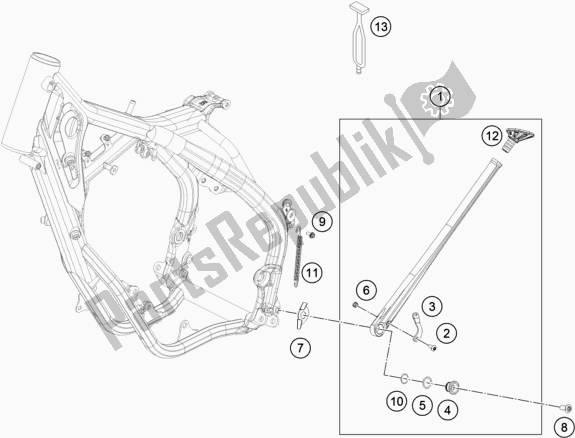 All parts for the Side / Center Stand of the KTM 125 XC-W EU 2018