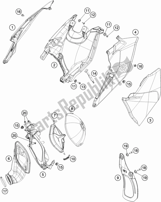 Todas as partes de Filtro De Ar do KTM 125 XC-W EU 2019