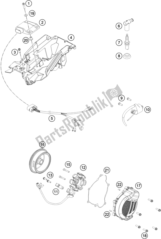 All parts for the Ignition System of the KTM 125 XC-W EU 2019