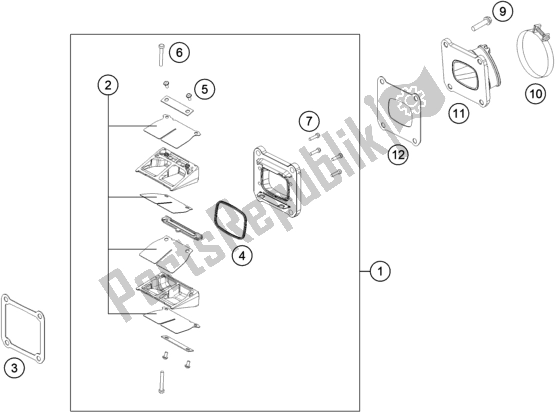 Wszystkie części do Obudowa Zaworu Trzcinowego KTM 125 XC-W EU 2019