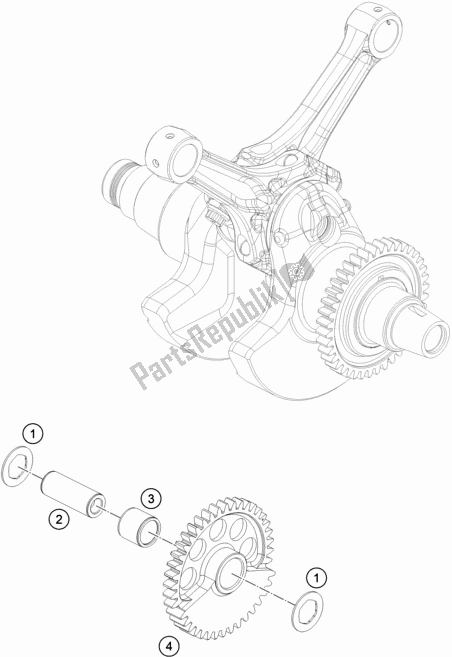 All parts for the Balancer Shaft of the KTM 1290 Super ADV. S Black 17 2017