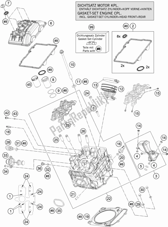 Todas las partes para Frente De Culata de KTM 1290 Super ADV. S Black 17 2017