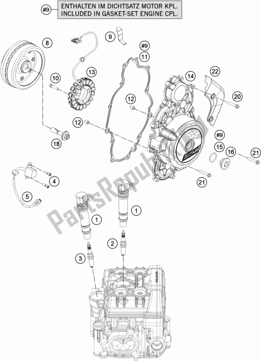 All parts for the Ignition System of the KTM 1290 Super ADV. S Black 17 2017