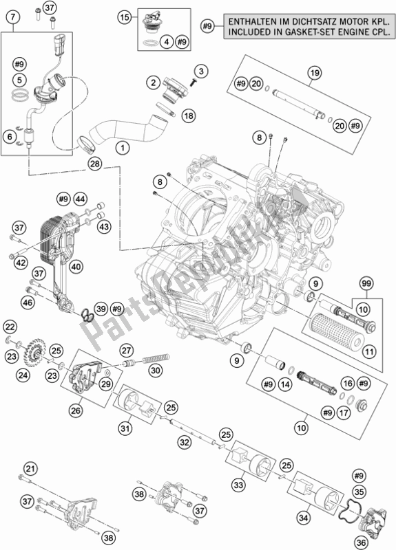 All parts for the Lubricating System of the KTM 1290 Super ADV. S Black 17 2017