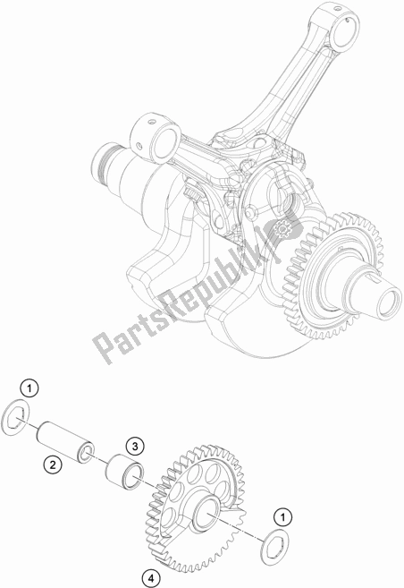 Todas las partes para Eje Equilibrador de KTM 1290 Super ADV. S Orange 17 2017