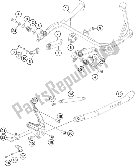 Todas as partes de Suporte Lateral / Central do KTM 1290 Super ADV. S Orange 17 2017