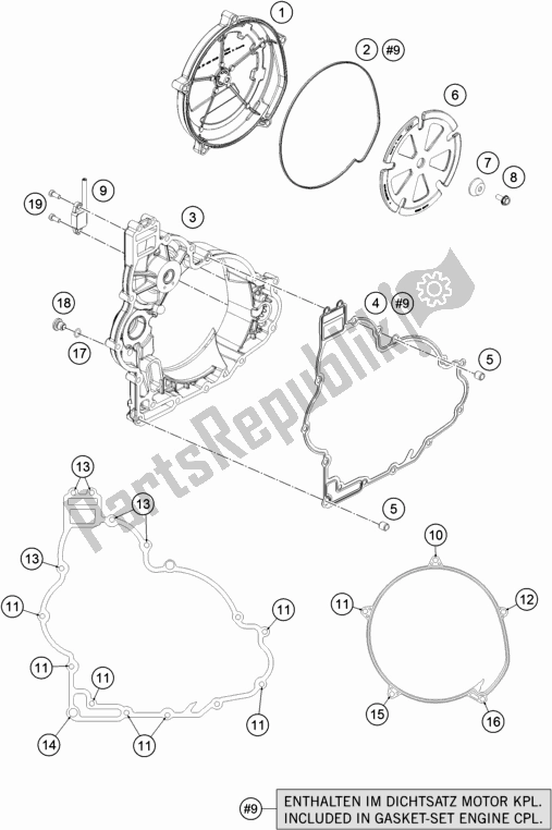 Alle onderdelen voor de Koppelingsdeksel van de KTM 1290 Super Adventure R EU 2017