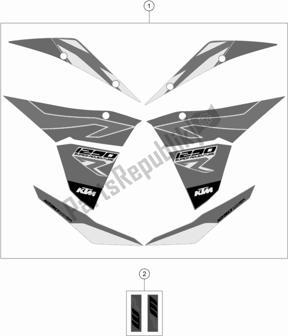 All parts for the Decal of the KTM 1290 Super Adventure R EU 2017
