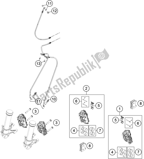 Todas las partes para Pinza De Freno Delantero de KTM 1290 Super Adventure R EU 2017