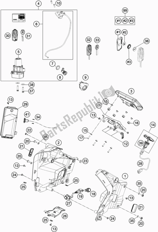 Toutes les pièces pour le Instruments / Système De Verrouillage du KTM 1290 Super Adventure R EU 2017