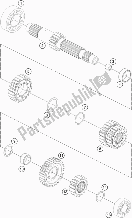 All parts for the Transmission I - Main Shaft of the KTM 1290 Super Adventure R EU 2017