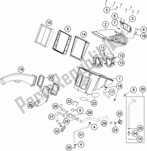 All parts for the Air Filter of the KTM 1290 Super Adventure R EU 2018