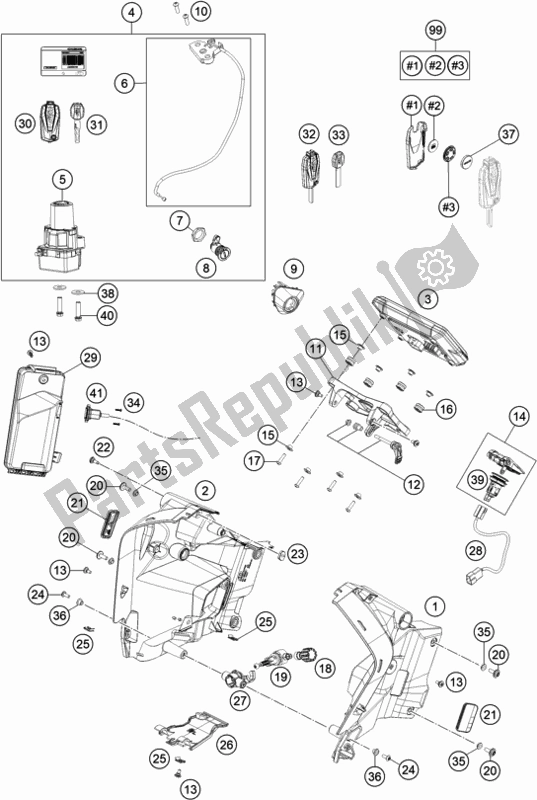 Tutte le parti per il Strumenti / Sistema Di Blocco del KTM 1290 Super Adventure R EU 2018