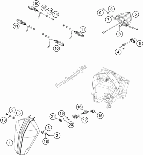 All parts for the Lighting System of the KTM 1290 Super Adventure R EU 2018