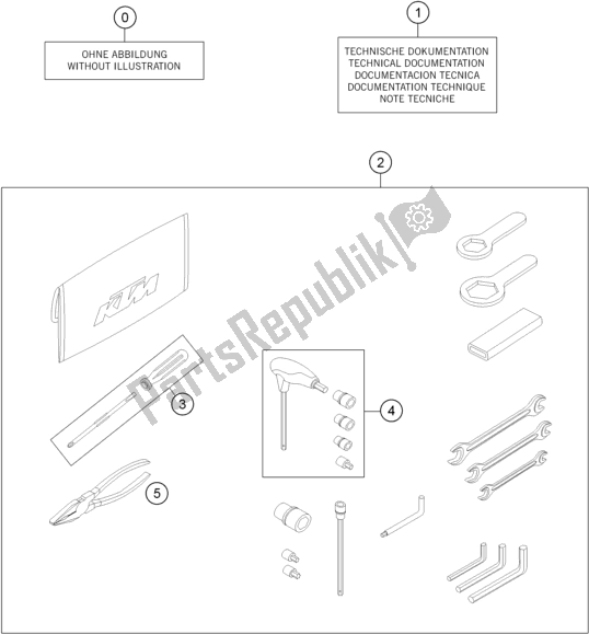 All parts for the Seperate Enclosure of the KTM 1290 Super Adventure R EU 2018